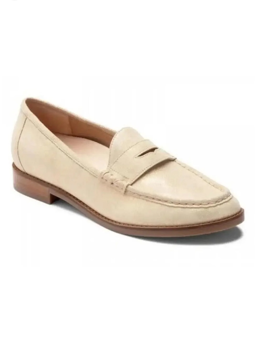 Vionic Waverly Cream Shimmer Suede Penny Loafers Women’s Size 8M (39) NWOB
